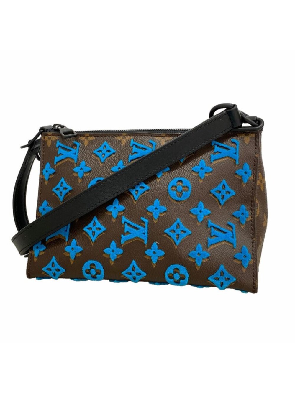 Louis Vuitton Shoulder Bag Monogram Tuffetage Triangle Messenger Turcoise
